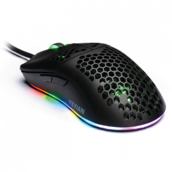 Mouse Gamer Ergonómico Yeyian Óptico Links, Alámbrico, USB, 7200DPI, Negro - Image 2