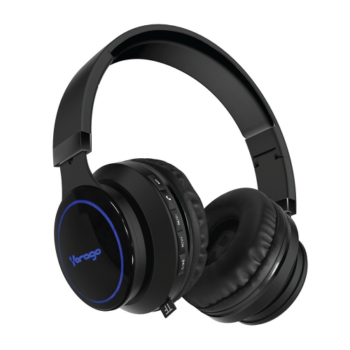 Vorago Audífonos con Micrófono HPB-201-LED, Bluetooth, Inalámbrico, Negro